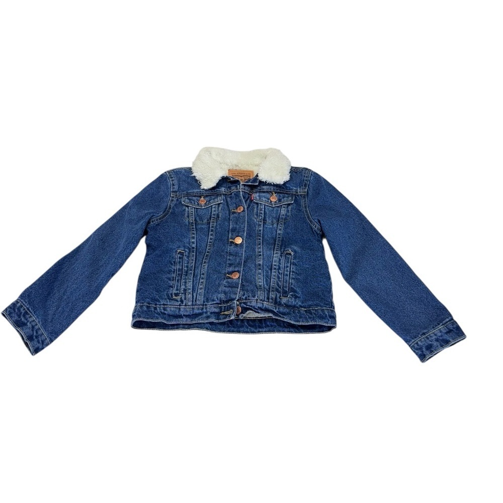 Levi's Blue and White Jean Jacket with Sherpa Collar